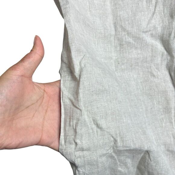 J Crew Dress Womens S Beige Irish Linen Relaxed Short Sleeve Baird‎ McNutt - Picture 7 of 10